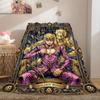 Фланелевое одеяло с принтом JoJo's Bizarre Adventure, Мультяшные персонажи для дивана, Уютный плед для спальни, Дорожный коврик_LIAN