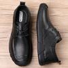Casual Leather Shoes Men's 2025 Autumn New Leather Business Dress Soft Sole Handmade First Layer Cowhide Men's Shoes Loafers