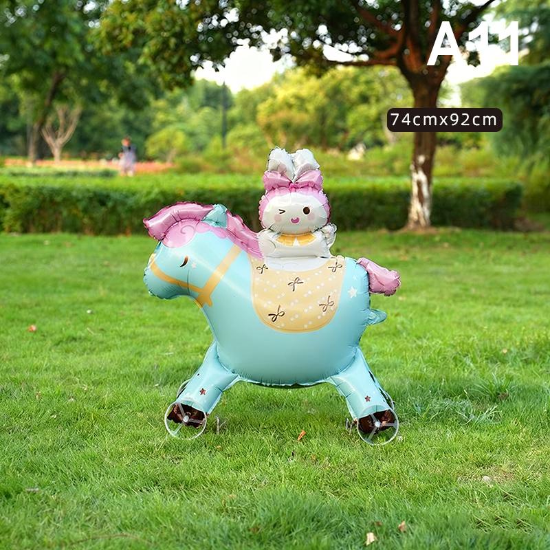 4D Мультяшные Фольгированные Шары Слон Стоячий Ходячий Шарик с Колесом для Украшения Детской Вечеринки по случаю Дня Рождения, Детского Праздника