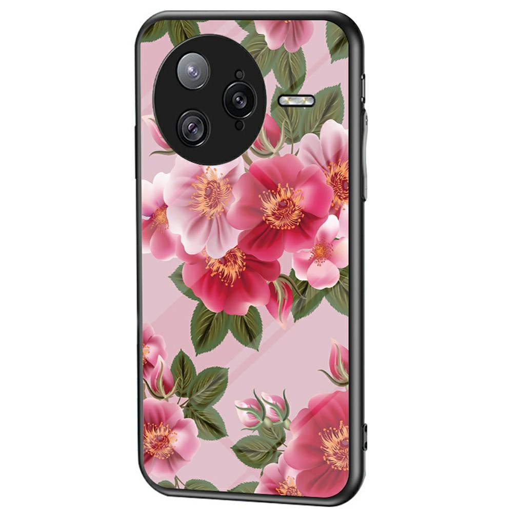 For Xiaomi Poco F7 Ultra 5G/Redmi K80 Pro 5G Case Floral Pattern TPU+Tempered Glass Protective Phone Cover