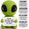 Customize Unique Positive Alien Crochet With Uplifting Card Birthday Graduation Anniversary Gift For Friend Husband Wife Teens
