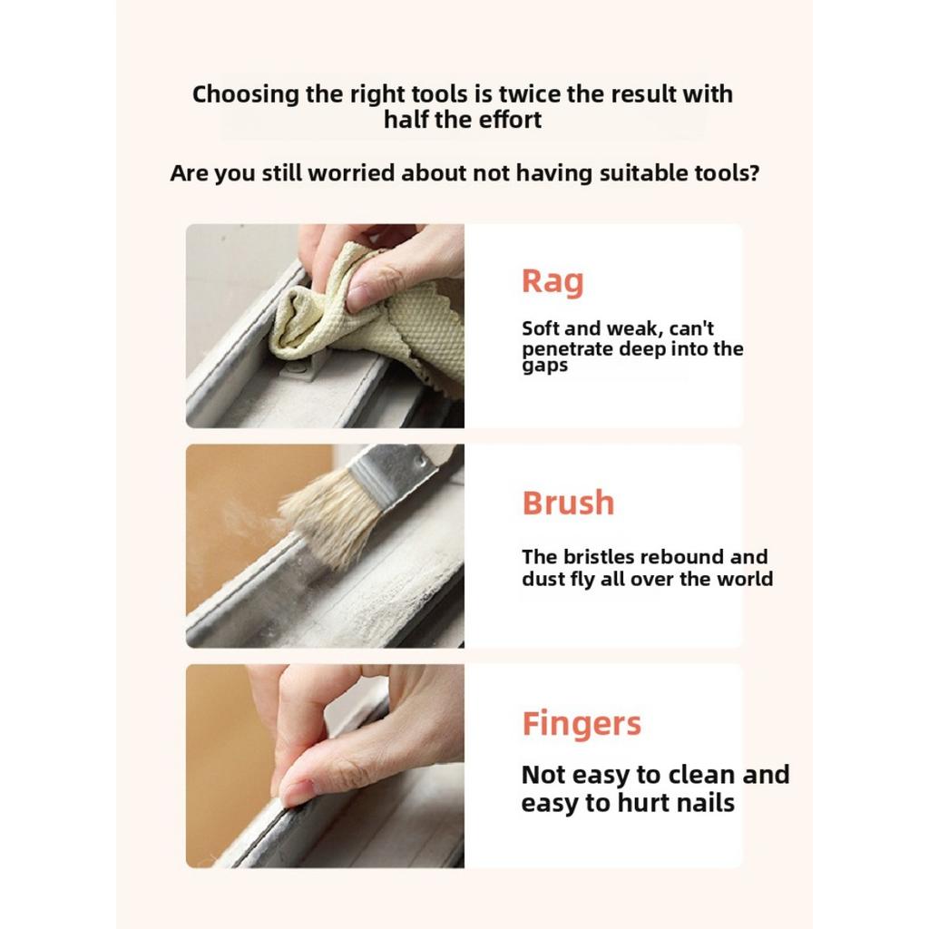 1 шт. Щетка для чистки оконных направляющих 2 в 1 - съемная щетка для чистки дверей и подоконников, пластиковый незаряженный очиститель для зазоров между карнизами, щетка для мытья окон