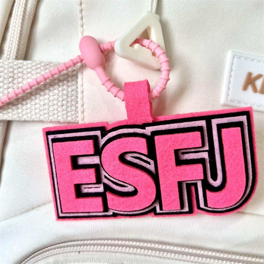 Letter MBTI Key Chain Korean Style 16 Type Personality Key Chain Non-woven Pendant Decoration