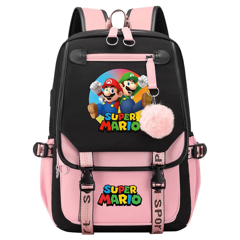 Super Printed Usb Teen Student School Bag Men'S And Women'S Casual Webbing Flip Backpack