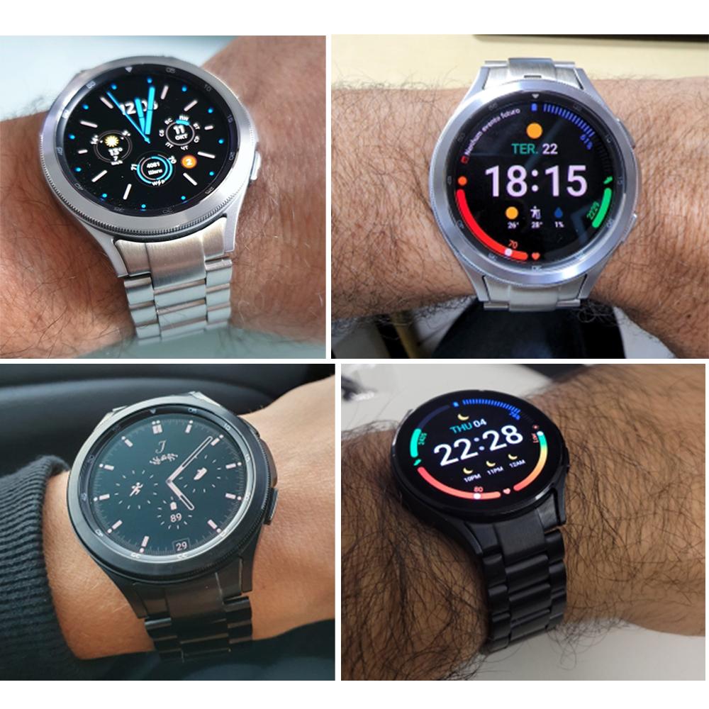 Без зазоров Стальной ремешок для Samsung Galaxy Watch 4 Classic 46мм 42мм/44мм 40мм/Galaxy Watch 5 Pro 45мм Браслет Металлический браслет