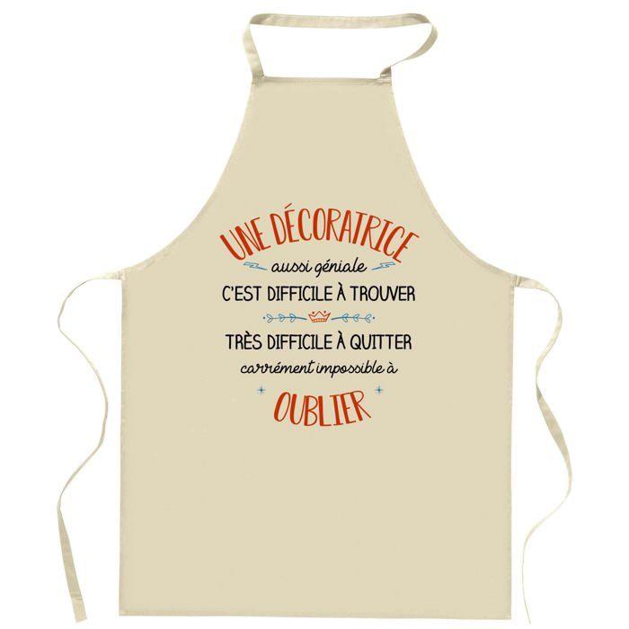 Planetee Tablier de cuisine Une Décoratrice Aussi Géniale | Cadeau Original Humour pour Cuisinière Vêtement Blouse de protection