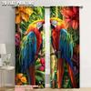 2 шт., Сценические шторы попугай Прочная 100% полиэстеровая ткань, Без электричества Украшение для семейной вечеринки Подходит для праздника