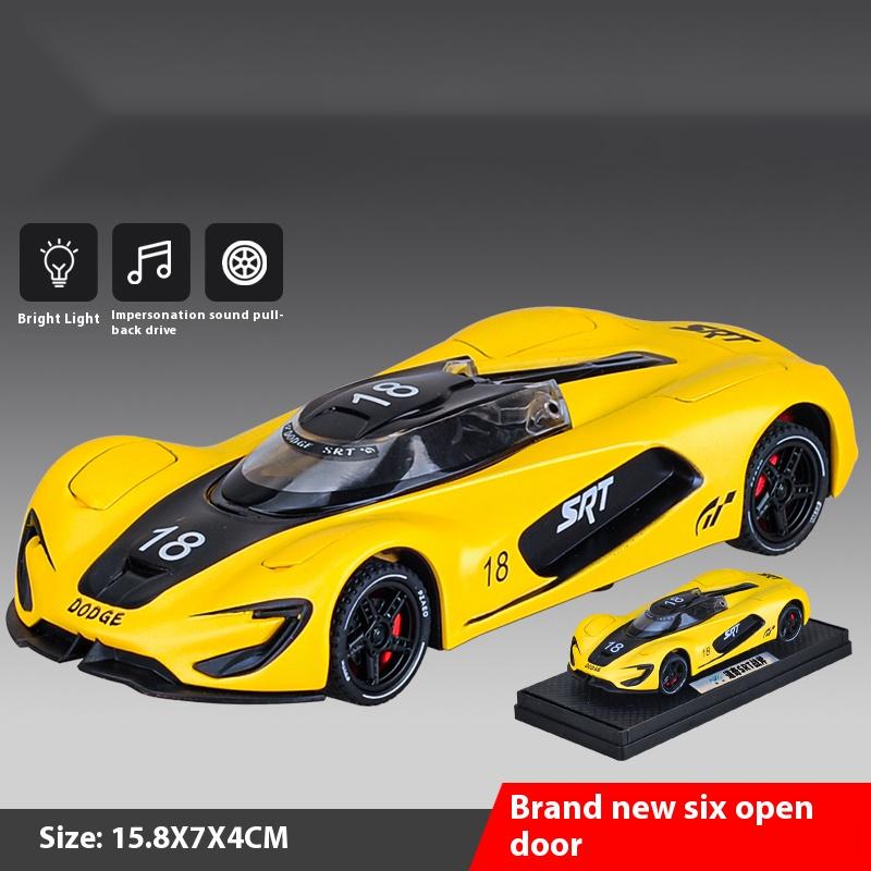 1/32 Металлическая литая модель автомобиля Dodge SRT Tomahawk Track Edition Симуляция звука и света Детская игрушка Украшения Хэллоуинский подарок