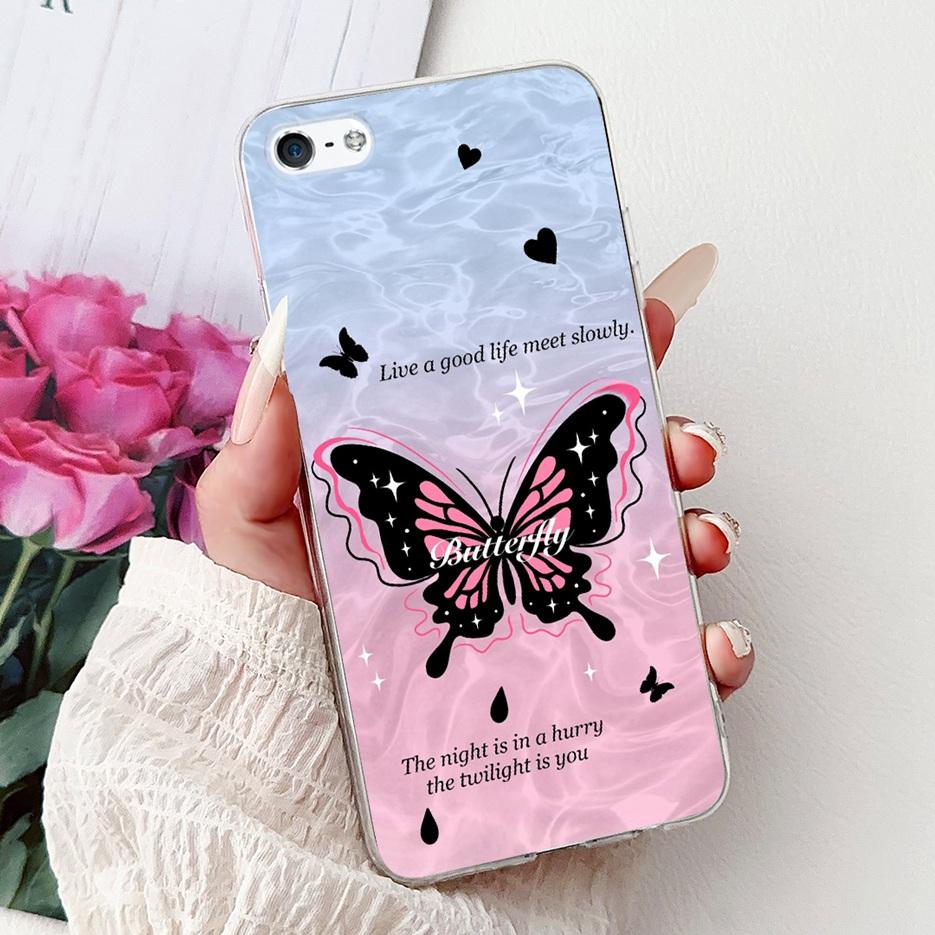 Для Apple iPhone 5 5S Чехол iPhoneSE Роскошный Чехол с Рисунком Цветов Мягкий Силиконовый Чехол для Телефона Для iPhone SE 2020 2022 iPhone5 Fundas