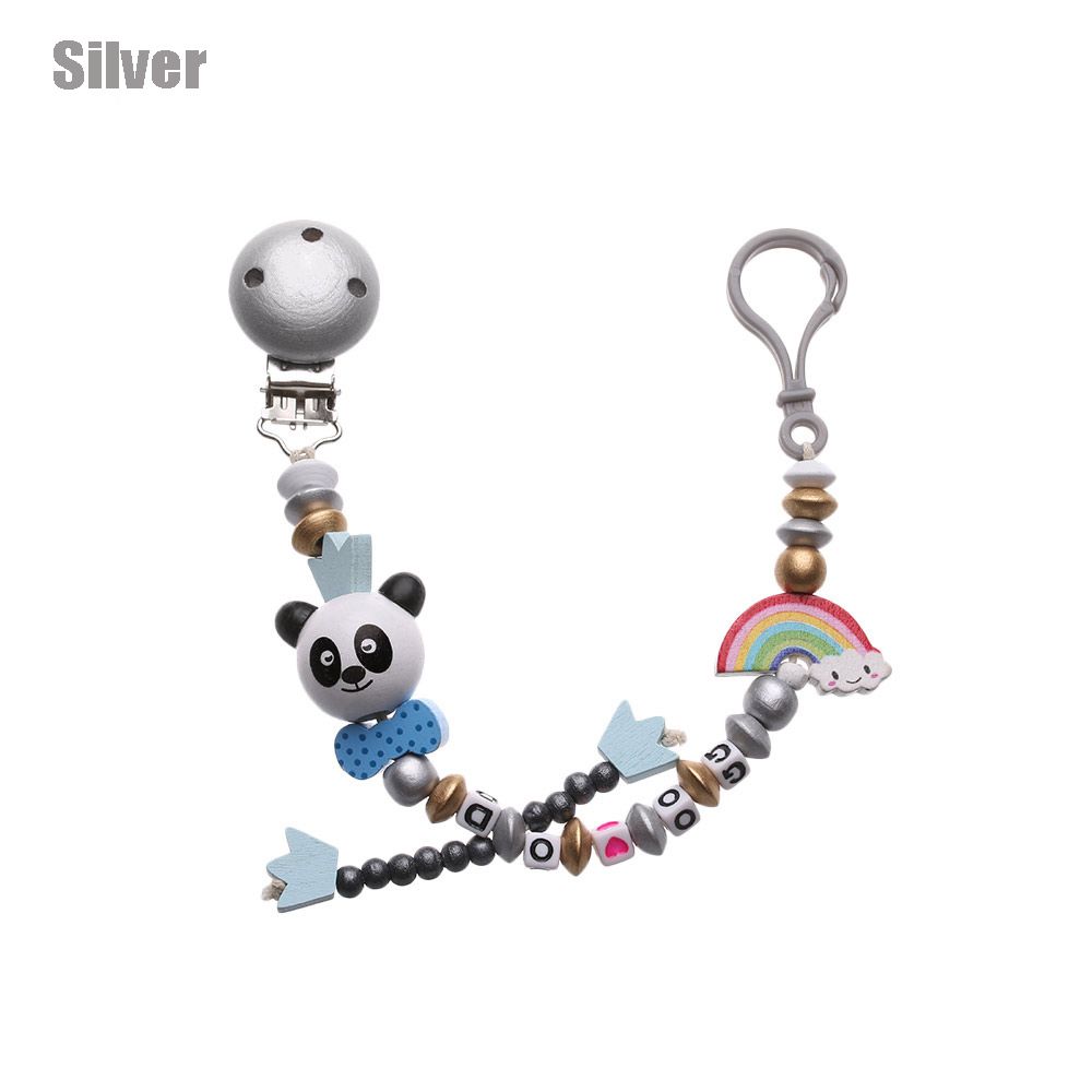 New Rainbow Panda Teething Soother Baby Chew Toy Pacifier Clip Pacifiers Chain