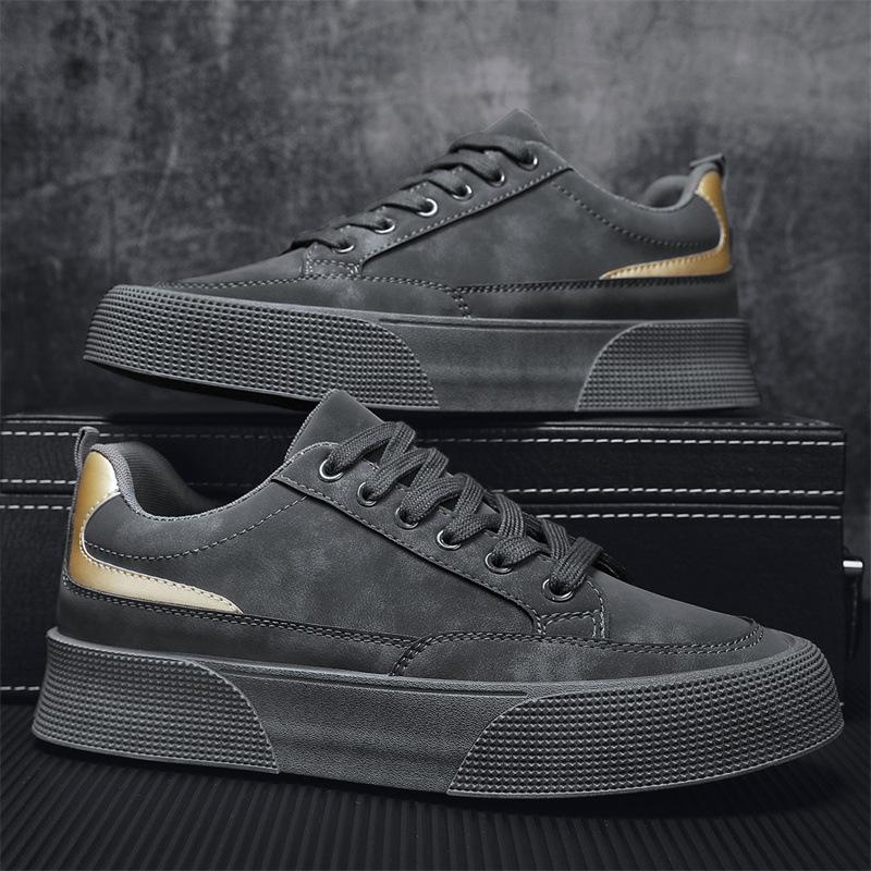 Мужская обувь Лето 2024 Новые кроссовки для скейтбординга Модные универсальные мужские туфли на шнуровке, увеличивающие рост, с мягкой подошвой Мужская спортивная обувь для отдыха