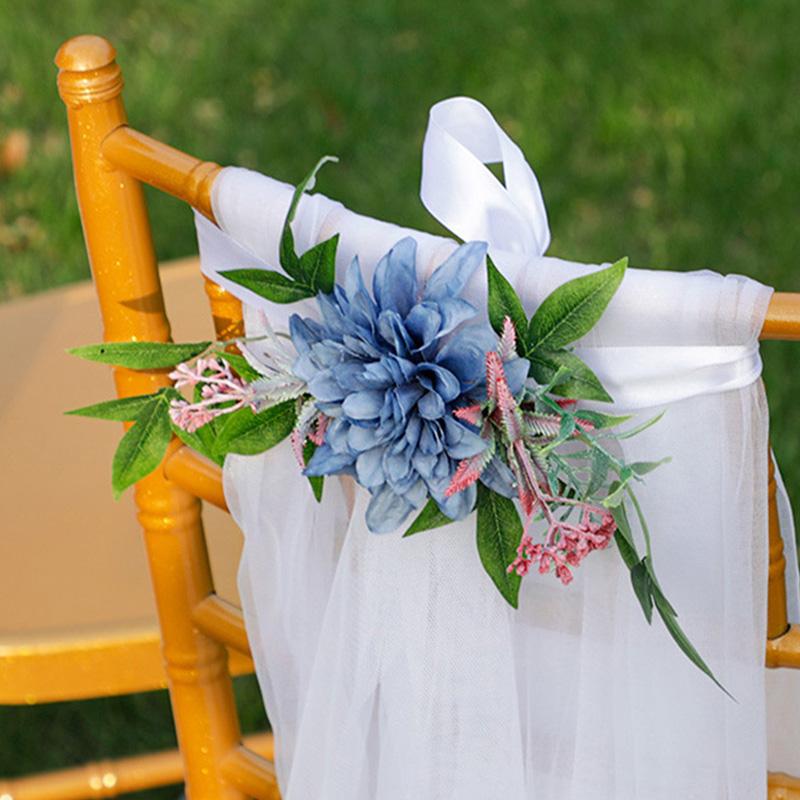 1шт банкетная цепь декор искусственный цветок ткань свадебный стул цветок спинка стула букет композиция