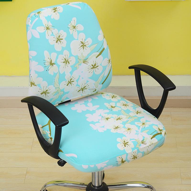 Printed Stretch Split Seat Cover Universal Computer Sectional Chair Covers Home Decor Rotating Lift Office Chair Protectors