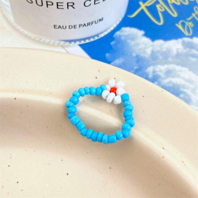 Ins Aesthetic, 5 шт./компл., синий цвет, тема, гипербола, толстые акриловые кольца из смолы, набор для женщин, девчачьи модные кольца для вечеринок «сделай сам», ювелирные изделия