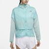 Nike Solid Color Logo Zip Long Sleeve Hooded Jacket Women Jackets Washed-Teal DM7794-392