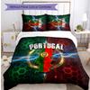 Portugal Football Printed Bedding 3 Piece Set Cozy Breathable Bed Cover Set as Housewarming Holiday Gift