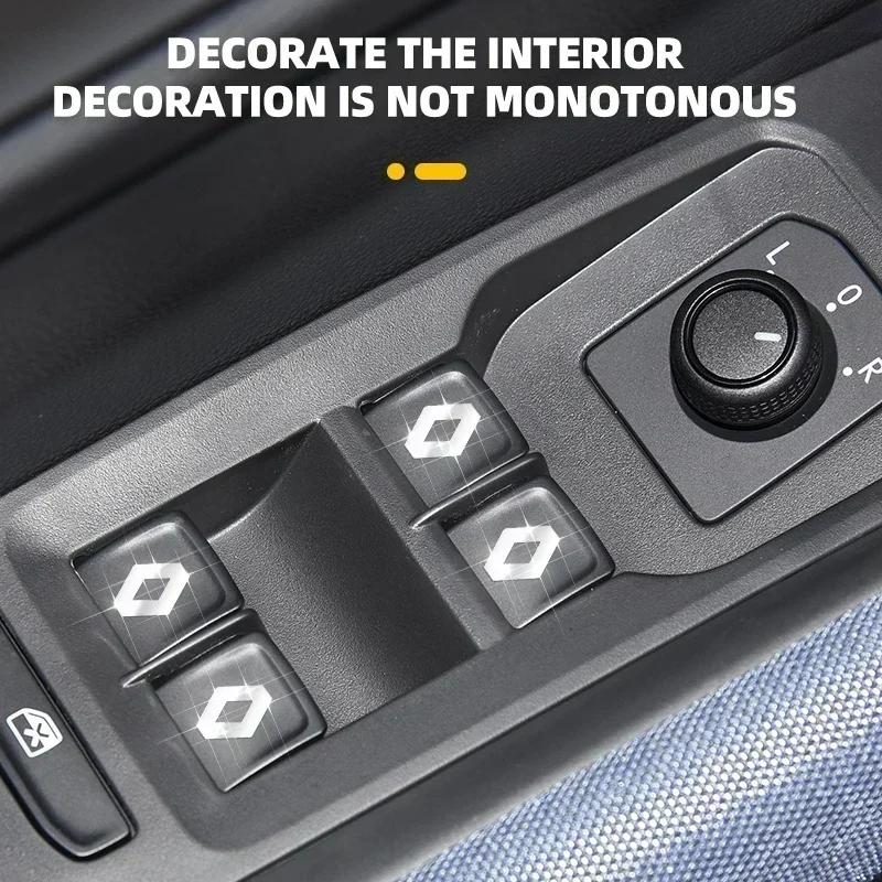 2026 Hot For Renault Interior Stickers 2/5/10pc 3D Metal Car Emblem Logo Decorative Stickers Badge Decal Interior Styling For Re