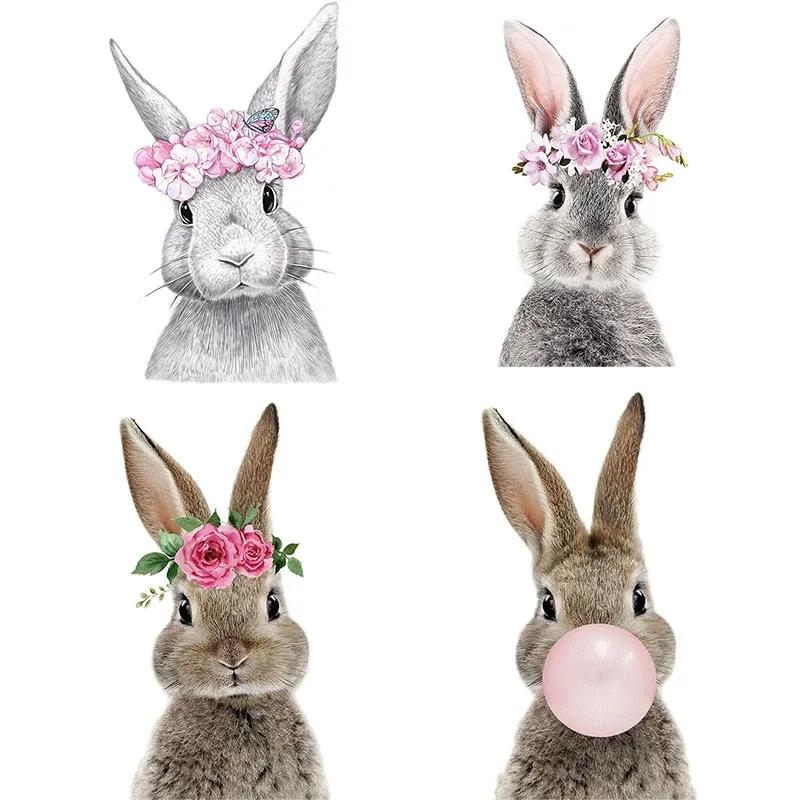 Забавные Милые Кролики Виниловые Наклейки на Автомобиль - Водонепроницаемые и Долговечные