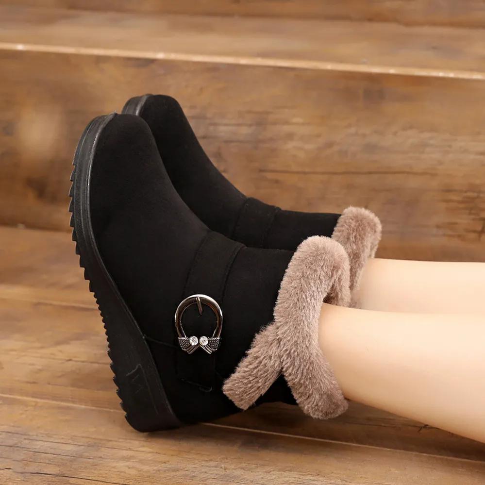 Зимние зимние сапоги, бархатная толстая теплая обувь, женские хлопковые ботинки, нескользящая обувь на мягкой подошве, высокие сапоги