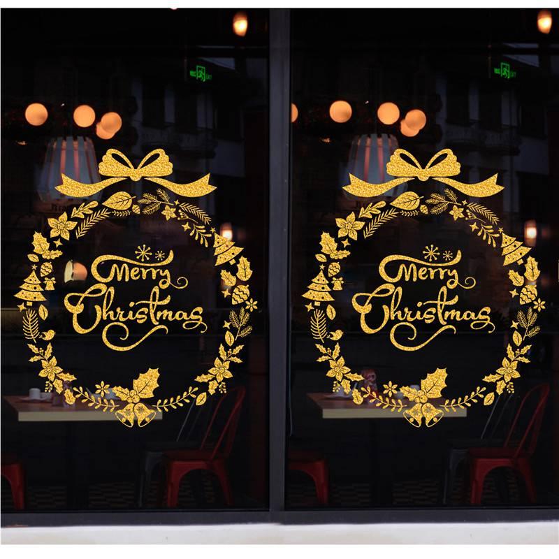 Наклейки на стену, декоративные наклейки на стекло, электростатические рождественские милые шикарные наклейки на окна со снежинками, очаровательные