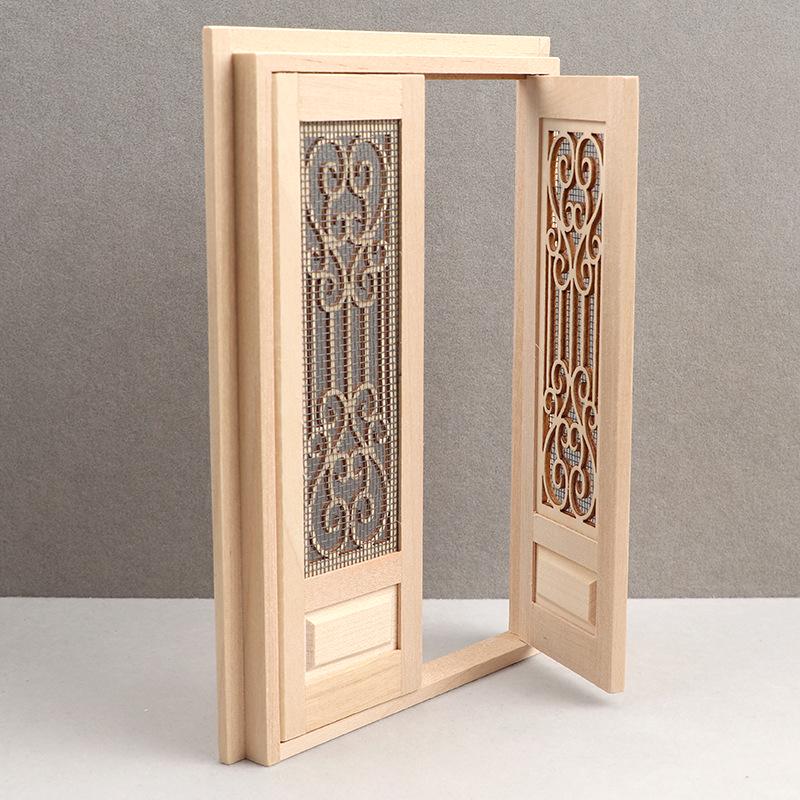 1:12 Dollhouse Miniature Double Screen Door - Unpainted