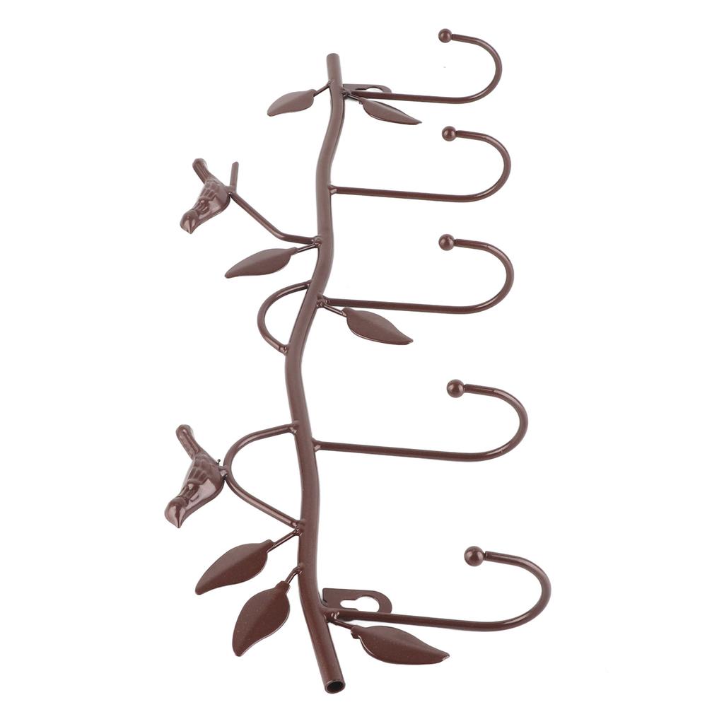 Настенный крючок из железного материала, прочный крючок с декором в виде листьев и птиц для одежды, головных уборов, ключей, пальто, полотенец