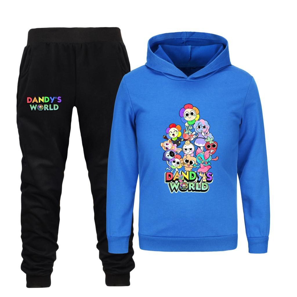 5406 2 шт./комплект Детские Мальчики Девочки Dandy World Принт Хлопковые Толстовки Верх Штаны Комплект Одежды