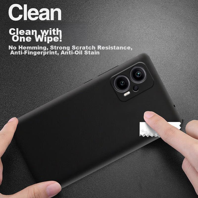 Kelleia Xiaomi Redmi Note 12T Pro Phone Case, Redmi Note 12T Pro Full Coverage Frosted Anti-Fingerprint Shockproof Soft Case, Black, 6.67 Inches