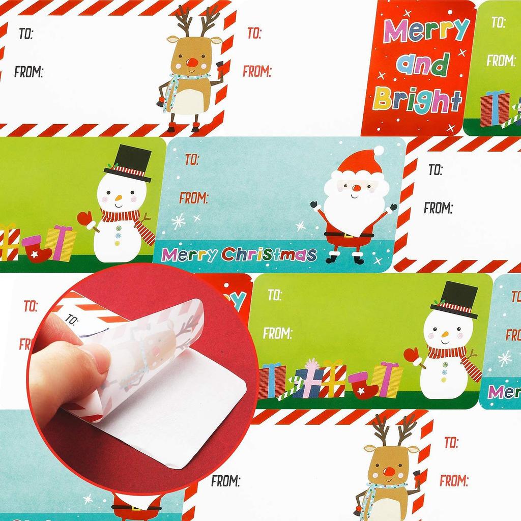 500 Pcs Christmas Tags Christmas Santa Claus Stickers Self Adhesive Christmas Tag Christmas Festival Birthday Holiday Decor
