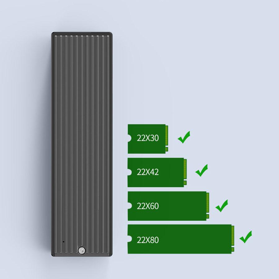 USB 3.1 M.2 NVMe SSD Hard Drive Enclosure W/ A To C & C To C Cables - M2PAC3-G20