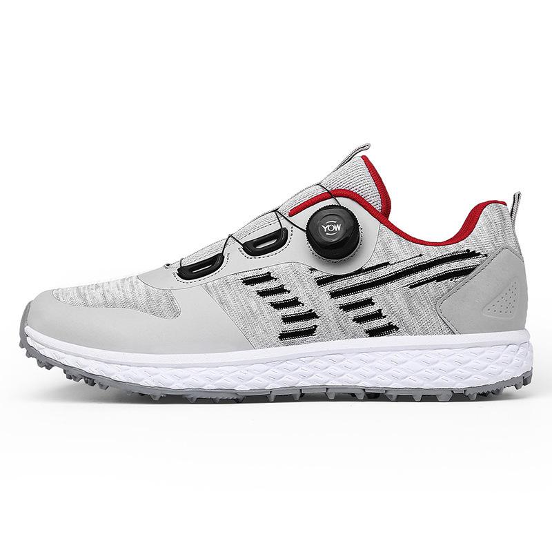 New fly-woven golf shoes men's rotating buckle platform casual shoes men's trendy shoes fashion sports shoes