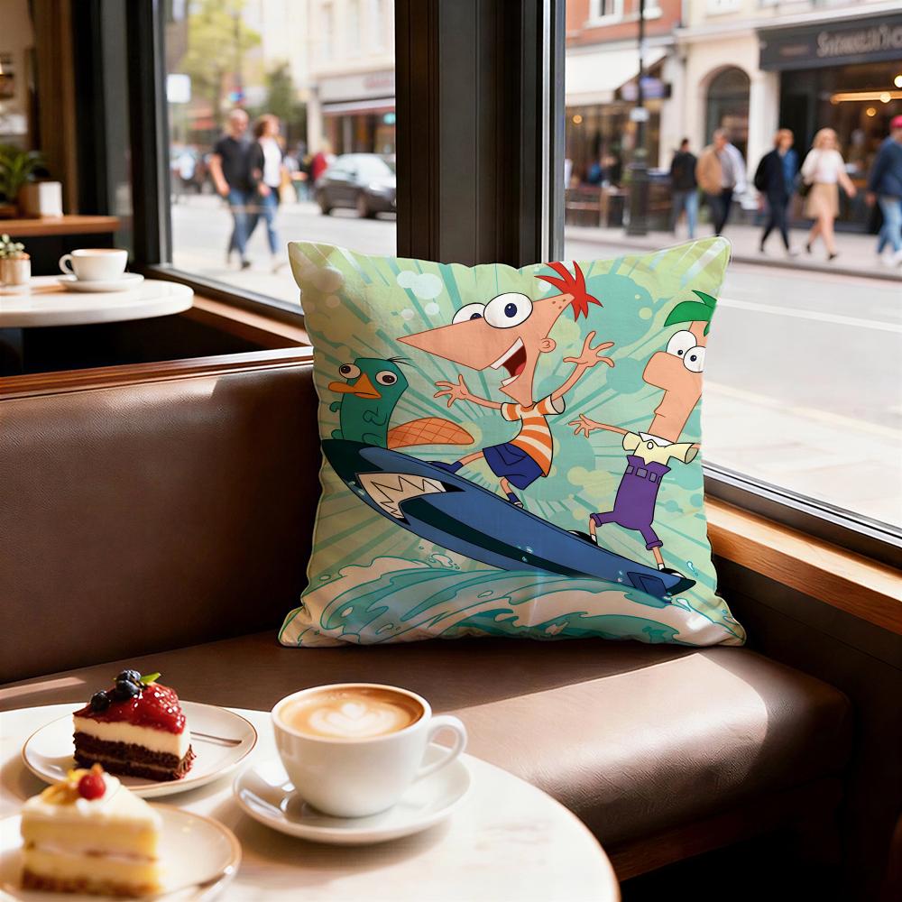 Cartoon Phineas and Ferb Cushion Cover Decorative Cushions Covers Cover Sofa x Pillow  Piece x x Pillowcase