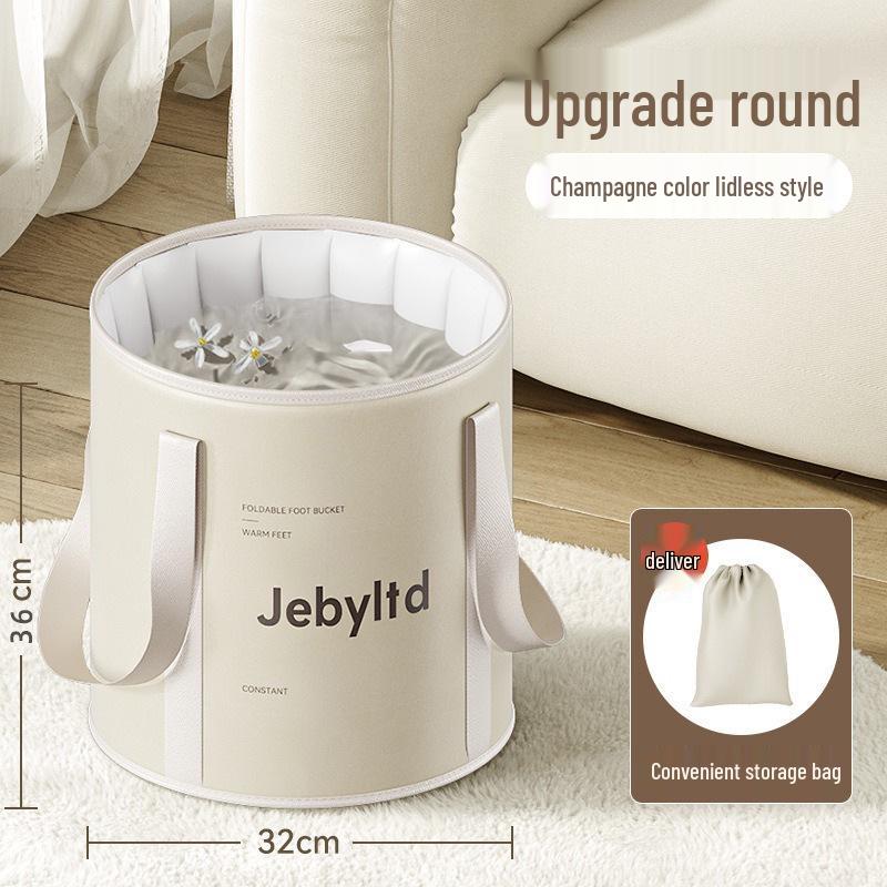 Мультяшное изолированное складное ведро для ножной ванны с крышкой - Портативное, утолщенное для глубокого замачивания