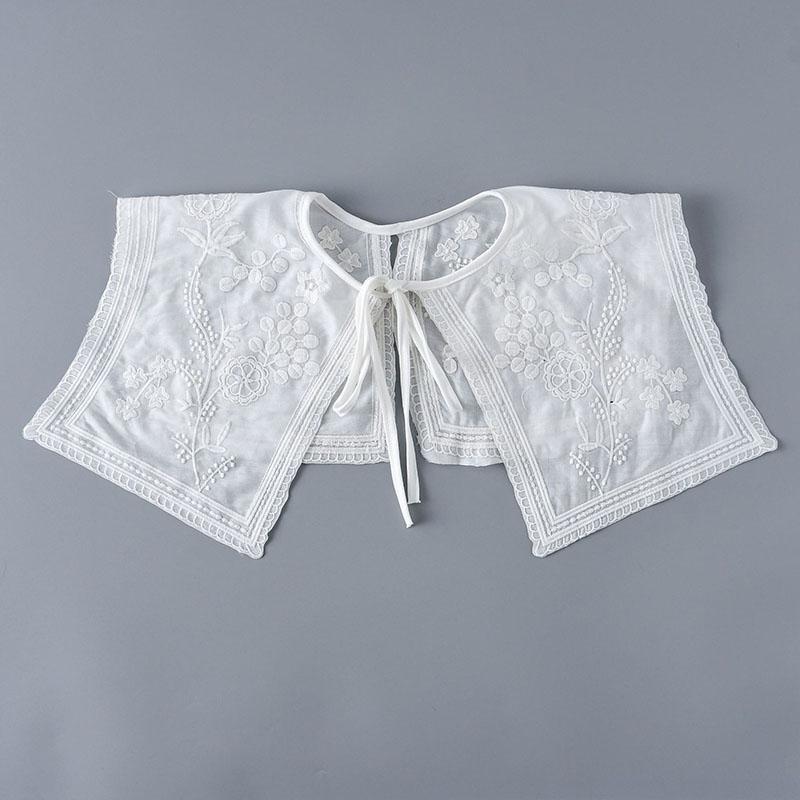 Fashion Scarf Fake Collar Shirt Women Detachable Collar Lace Neckline Women False Collar Tie White Faux Col Clothes Accessories