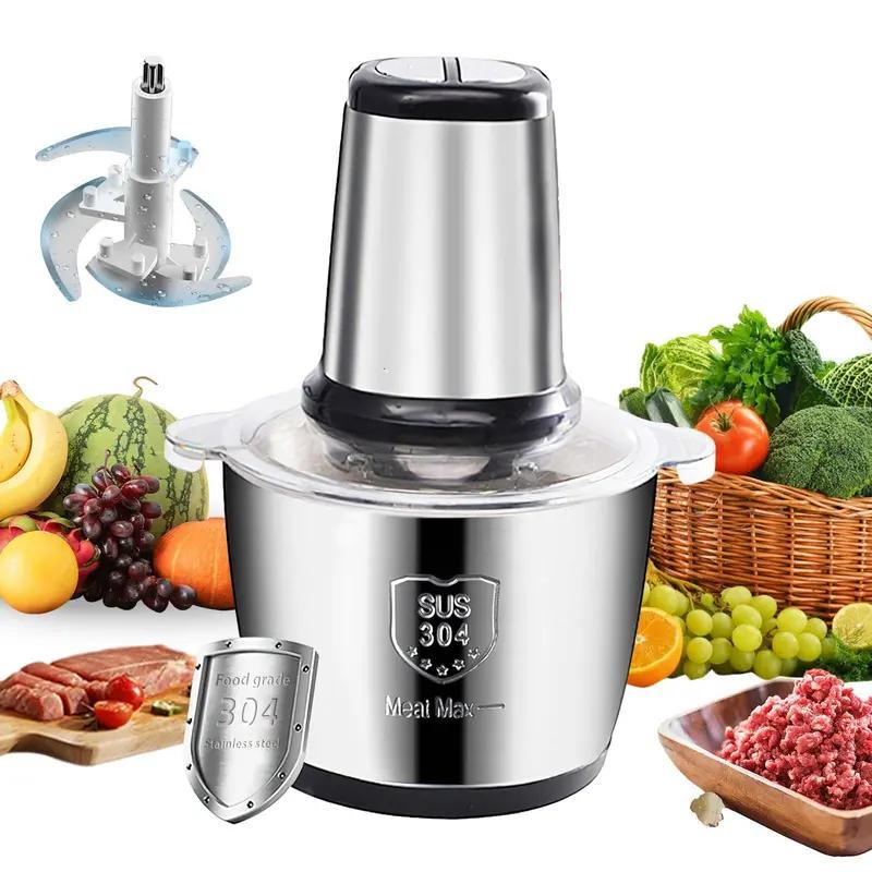 2L Large Capacity Electric Food Chopper Multifunctional Stainless Steel Meat Grinder Vegetable Fruit Cutter Kitchen Food Processor