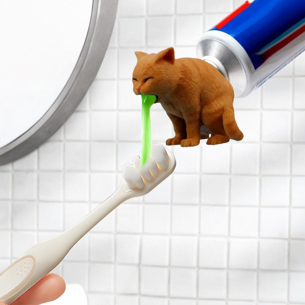 Крышка для зубной пасты 2,36 дюйма Силиконовый выдавливатель пасты Кот-какающий Топпер для зубной пасты Для детей Ванная комната Путешествия Дом Кухня Спальня