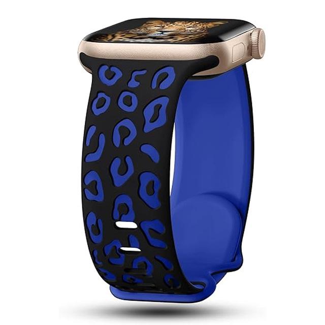 Силиконовый ремешок с леопардовым принтом для Apple Watch S11/S9876SE