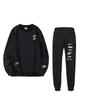 Fashionable Comfortable Long Sleeve Pants Casual Sports Suit Unisex Suit Black DJ6915-010+DX0796-010
