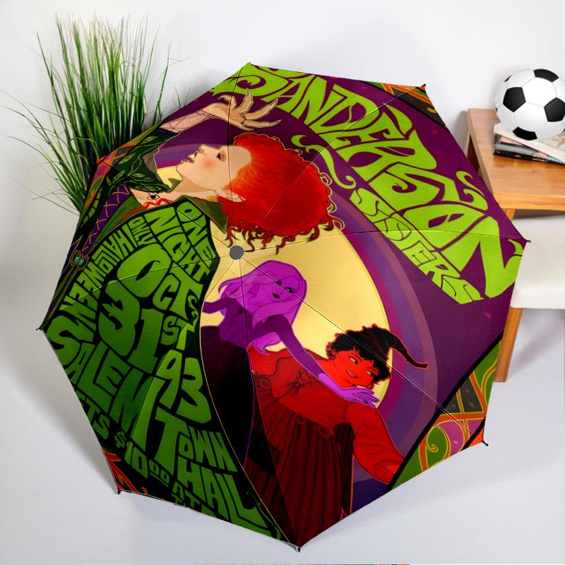 Halloween witches Umbrella Folding umbrella, automatic umbrella 8-Frame for Travel, camping Use Gift for Halloween Christmas