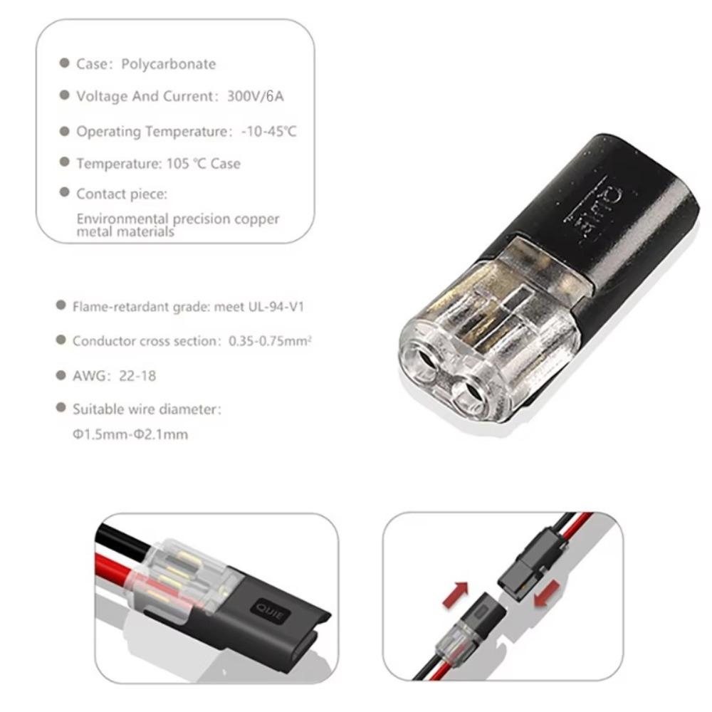 Новый Разветвитель Проводки 18~22AWG Коннектор 2P Вставляемый Быстроразъемные Клеммы Коннекторы для LED
