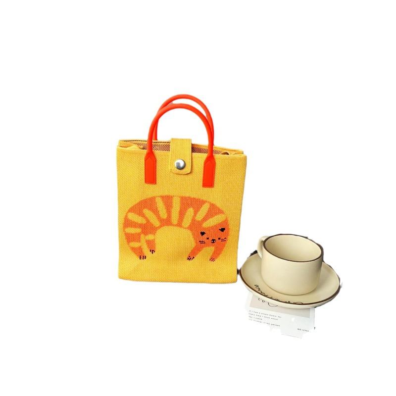 Премиальный стиль, сумка для мобильного телефона большой вместимости, вязаная сумка, нишевая, универсальная, на плечо, мессенджер, мультяшная, модная, дамская сумочка