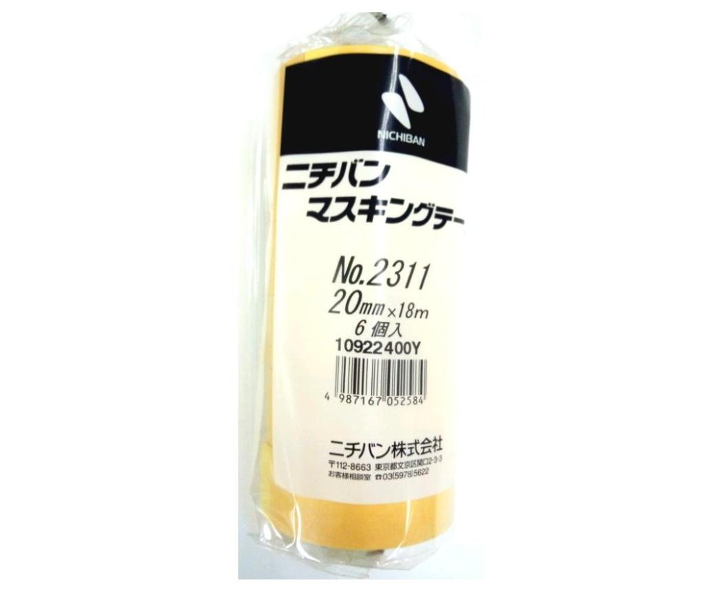 Малярная лента Nichiban 20 мм x 18 м 60 рулонов желтая 2311H-20BOX