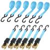Yanuki Set of 6 Ratchet Lashing 6m X 800kg Breaking Load Load Straps for Securely Fastening and Moving 6-Piece Belts, 2.5cm Wide, Capacity,