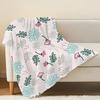 Lightweight Floral Flannel Blanket: Soft, Skin-Friendly Warm Throw for Home, Car (Christmas, Halloween Use)