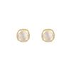 Square opal ear clips without holes, high-end light luxury zircon stud earrings, femininity retro painless mosquito coil disc earrings.