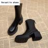 Thick High Heel Women Ankle Boots Fashion Back Zippers Slimming Short Booties Autumn Winter Female Shoes