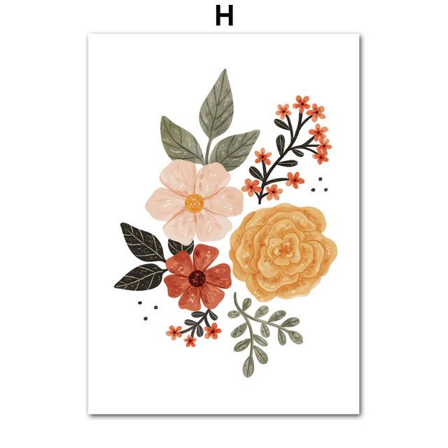 Медведь Кролик Цветок Гриб Лесная Детская Бохо Wall Art Холст Картины Плакаты и Отпечатки Настенные Панно Декор Детской Комнаты Без Рамки