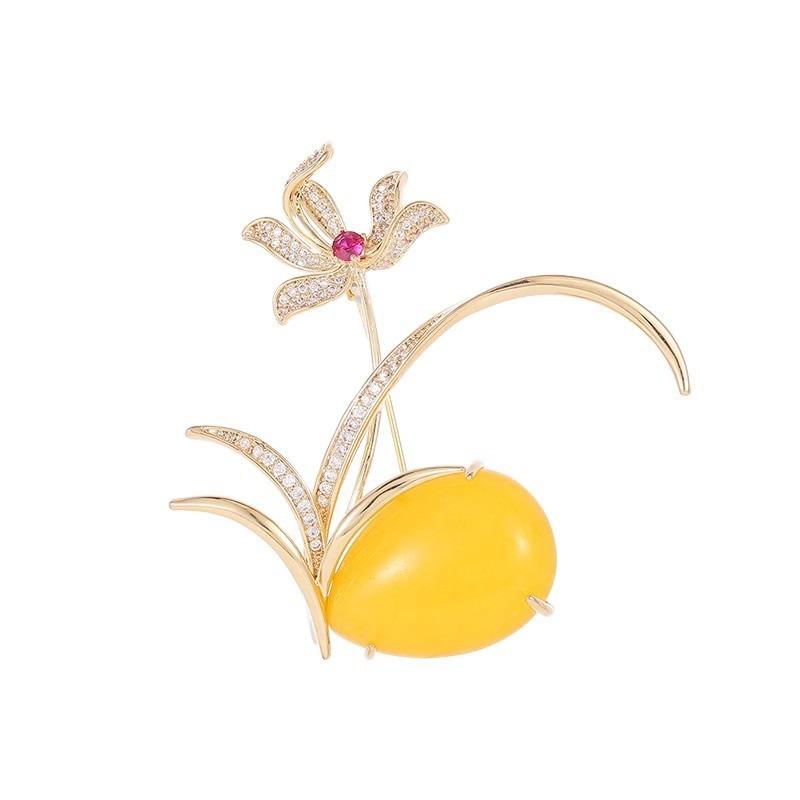 Design-sense Orchid Brooch, High-end, Fashionable, Individual and Elegant Brooch, Coat Cardigan, Exquisite and Luxurious Brooch
