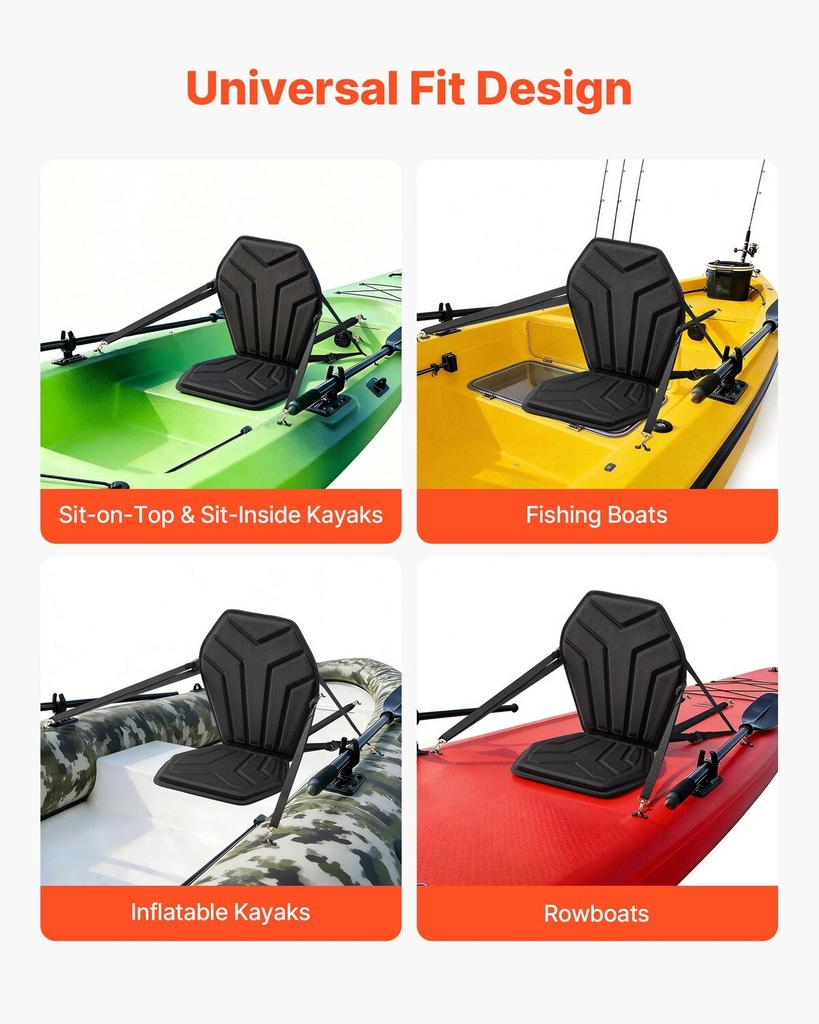 Kayak Seat, 1 Pack 31 mm Thick, Universal Paddle Board Seat with Back Support, Hexagonal Sit-on-Top Soft Padded Cushion with Storage Bag & Adjustable