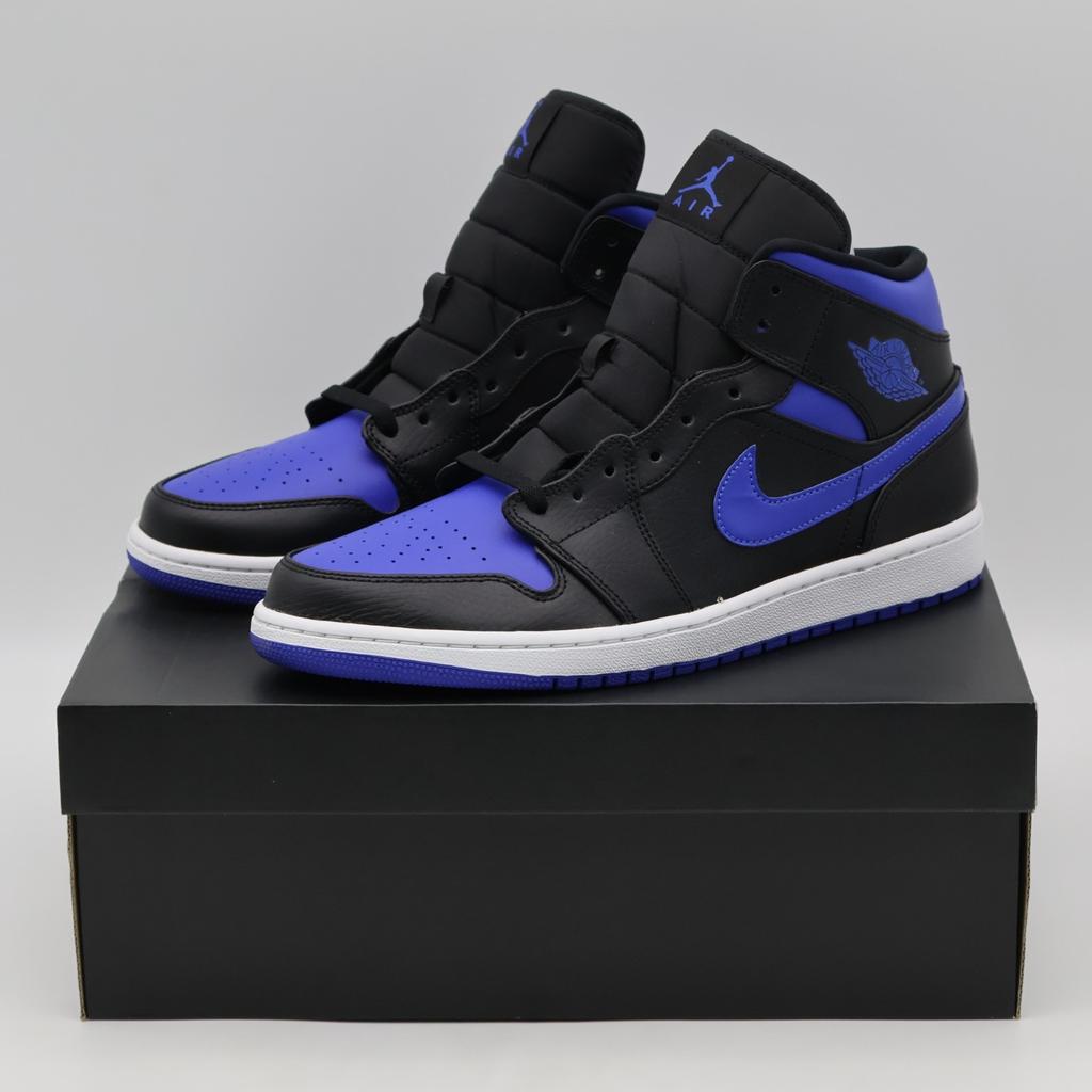 554724-068 NIKE AIR JORDAN 1 MID ЧЕРНЫЙ СИНИЙ (Мужской)